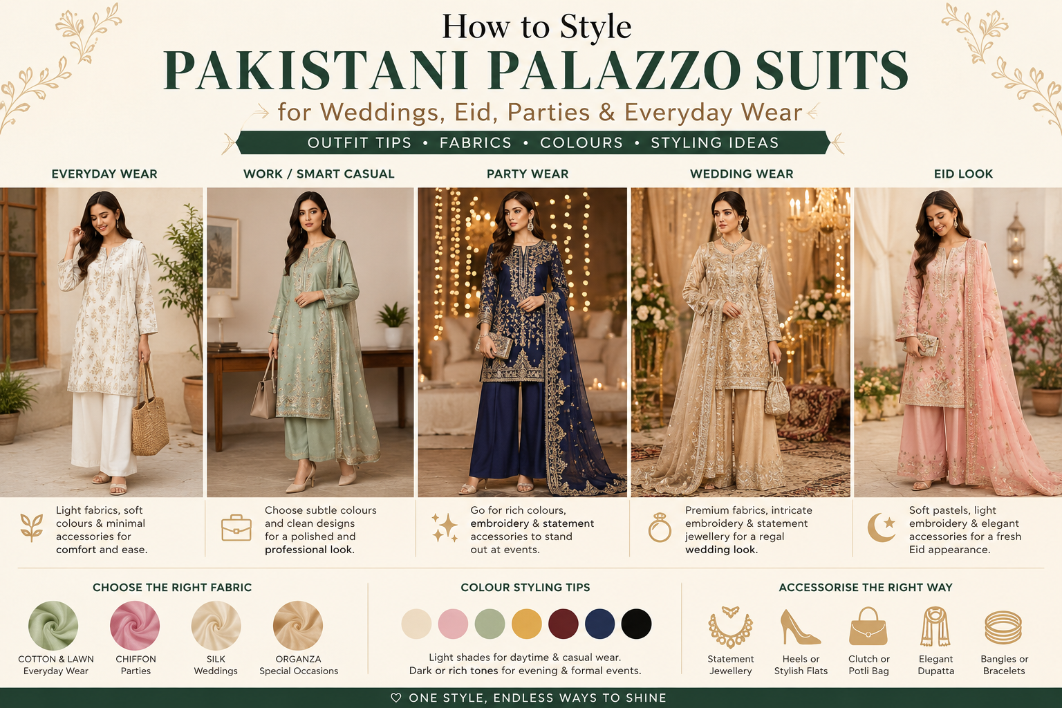 How to Style Pakistani Palazzo Suits for Different Occasions