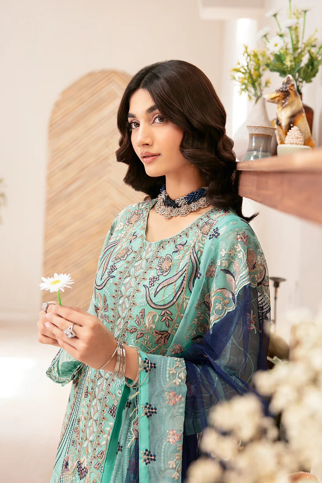 Ready To Wear Rangoon Chiffon Embroidered Collection By Ramsha D-1207