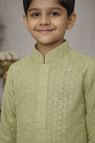 Boys Kurta Pajama - Lime Green
