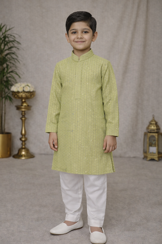Boys Kurta Pajama - Lime Green