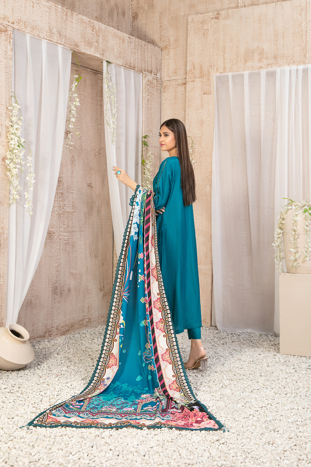 Semi-Unstitched ILONA Fancy Embroidered Collection by Tawakkal D-9582