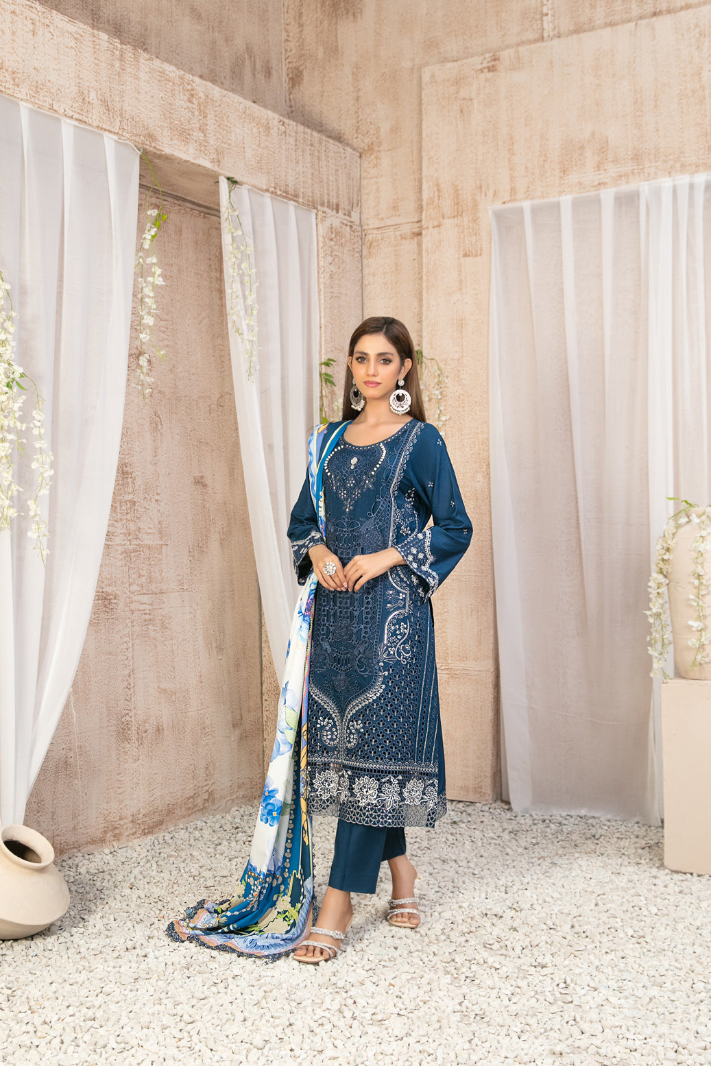 Semi-Unstitched ILONA Fancy Embroidered Collection by Tawakkal D-9587