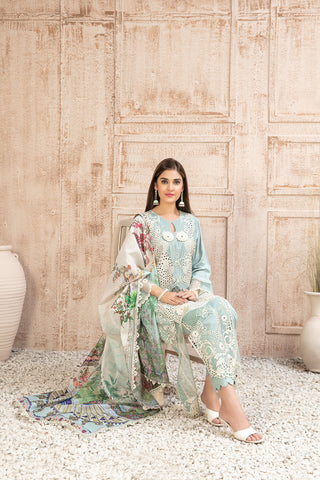 Semi-Unstitched ILONA Fancy Embroidered Collection by Tawakkal D-9589