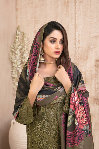 Semi-Unstitched ILONA Fancy Embroidered Collection by Tawakkal D-9590