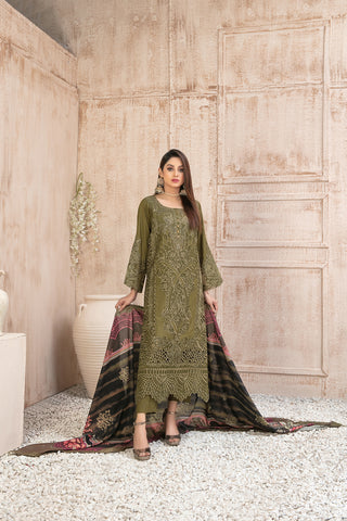 Semi-Unstitched ILONA Fancy Embroidered Collection by Tawakkal D-9590