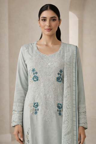 Grey Palazzo Close Up