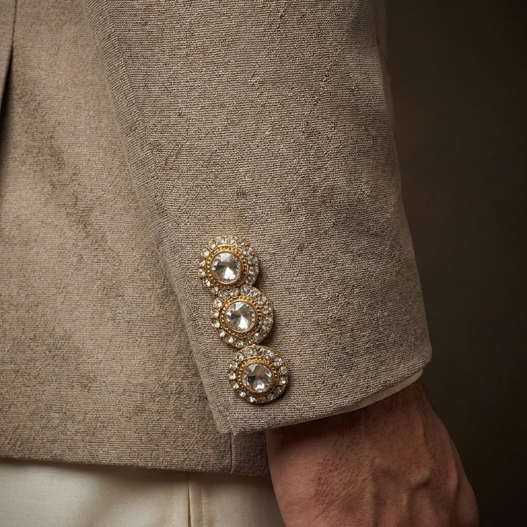 Mens Taupe Prince Jacket Coat Indian
