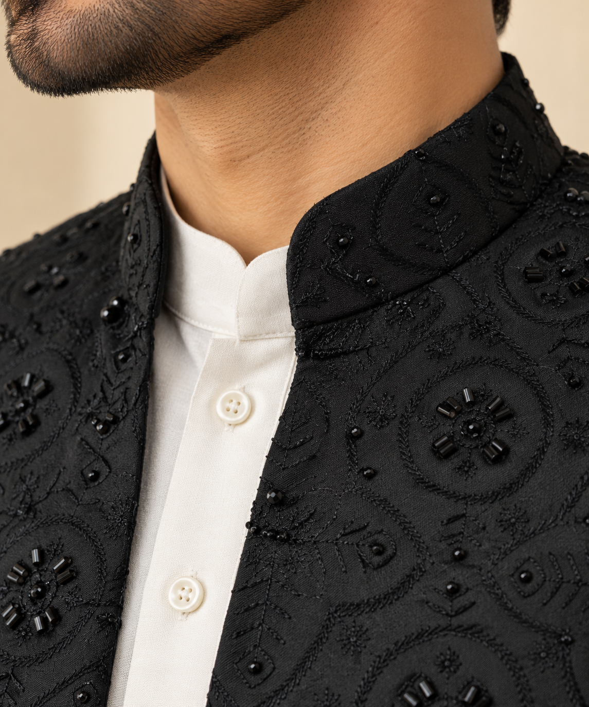 Men’s Black Embroidered Jodhpuri Jacket