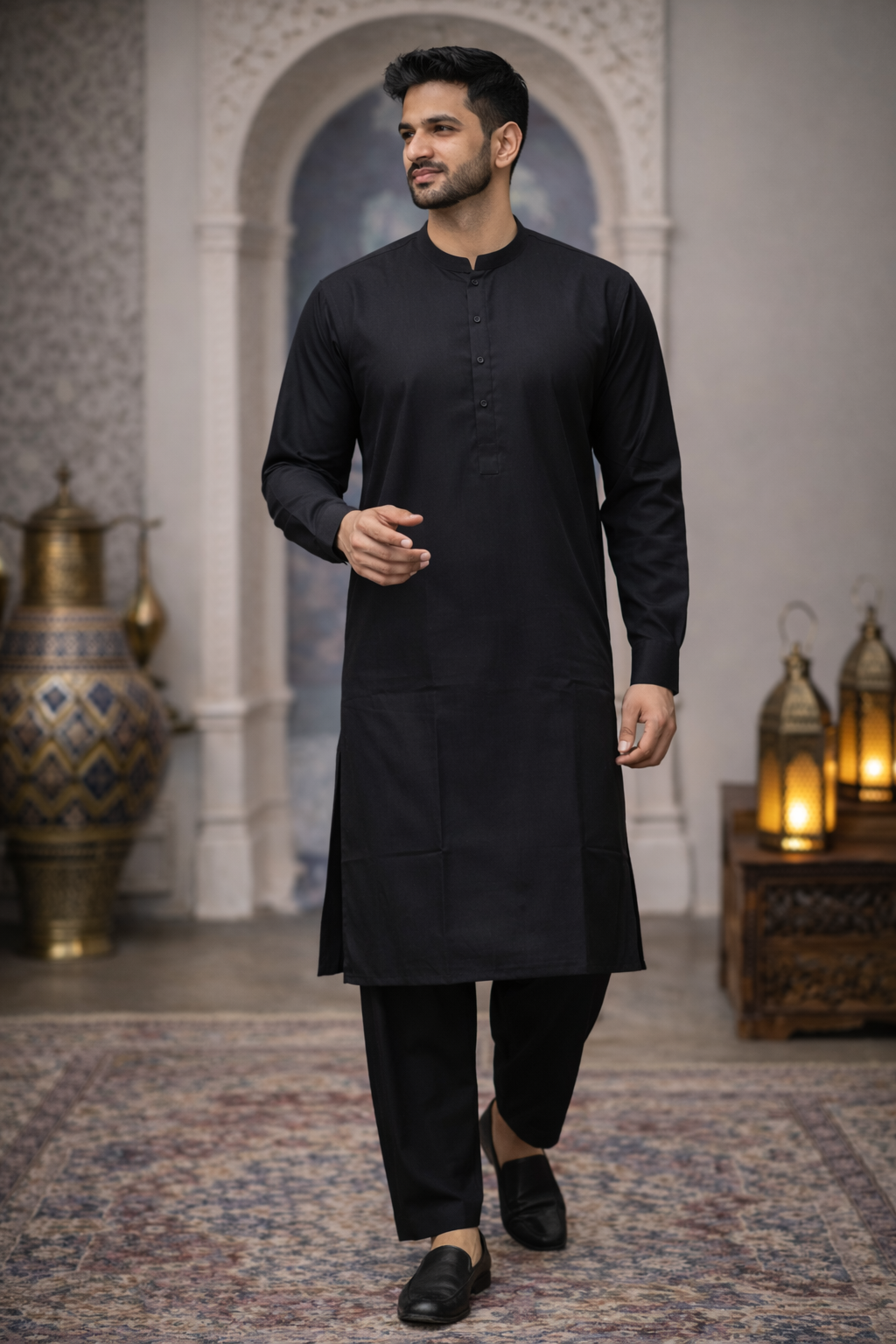 mens plain black shalwar kameez plain perfect for casual wear