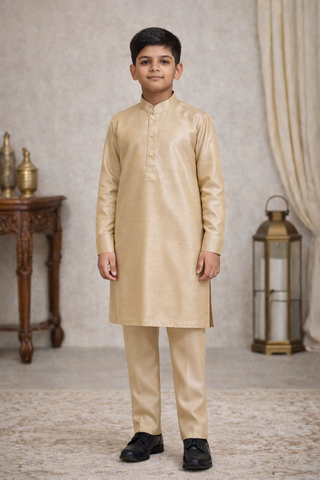 boys kurta pajama gold full view