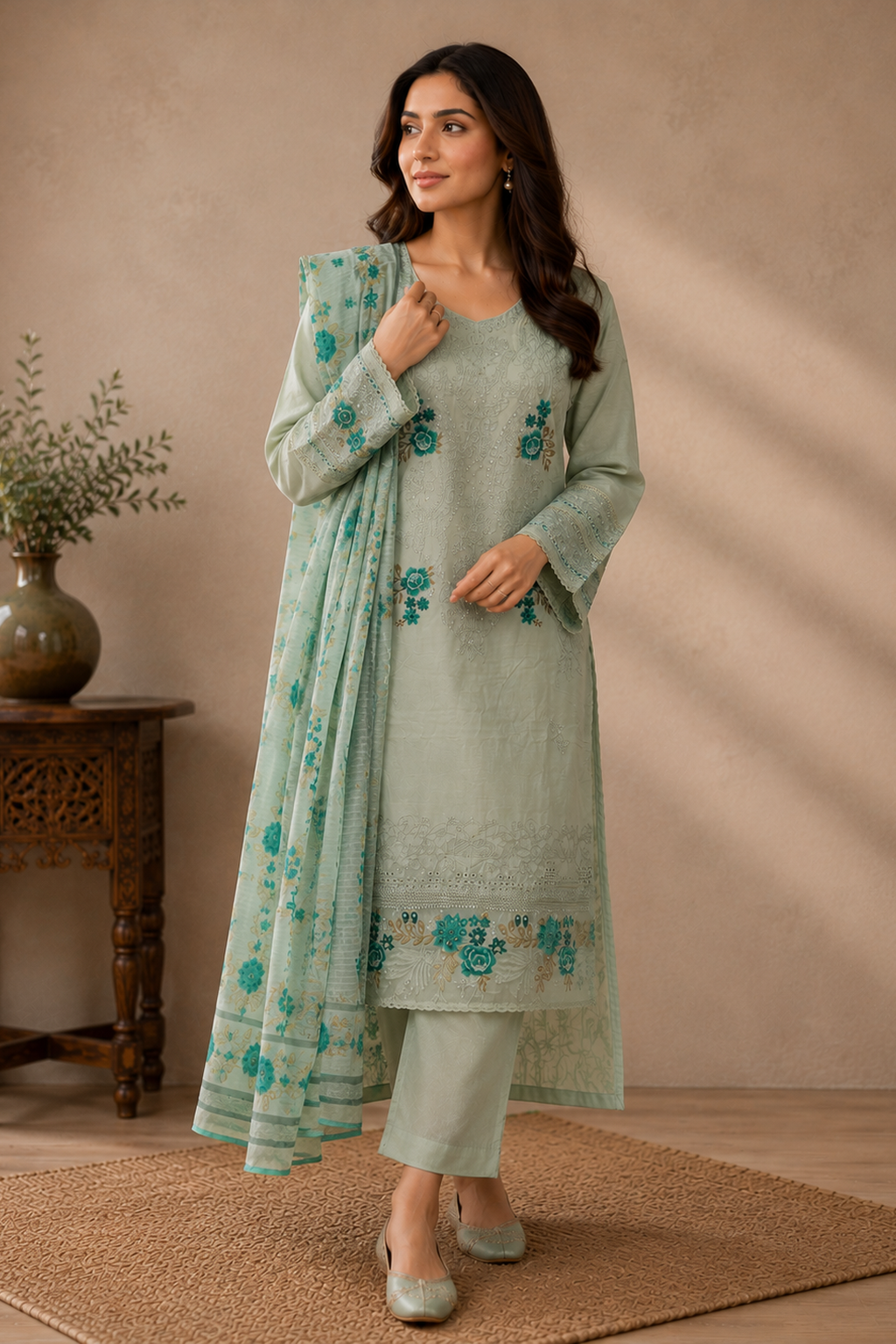 Ladies womens asian pakistani palazzo pants suit for weddings casual wear eid clothes for women 