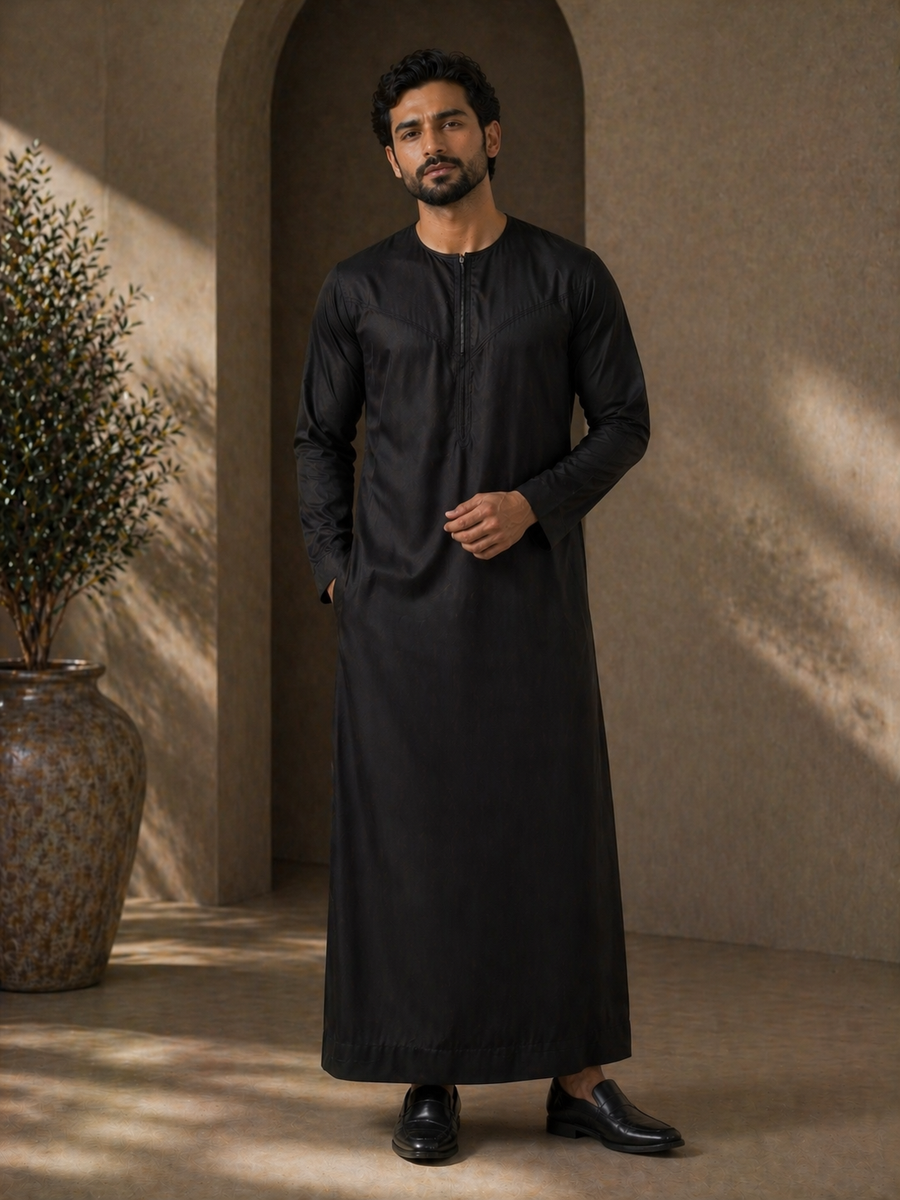 Men’s Black Jubba Thobe UK | Islamic Clothing for Eid & Daily Wear