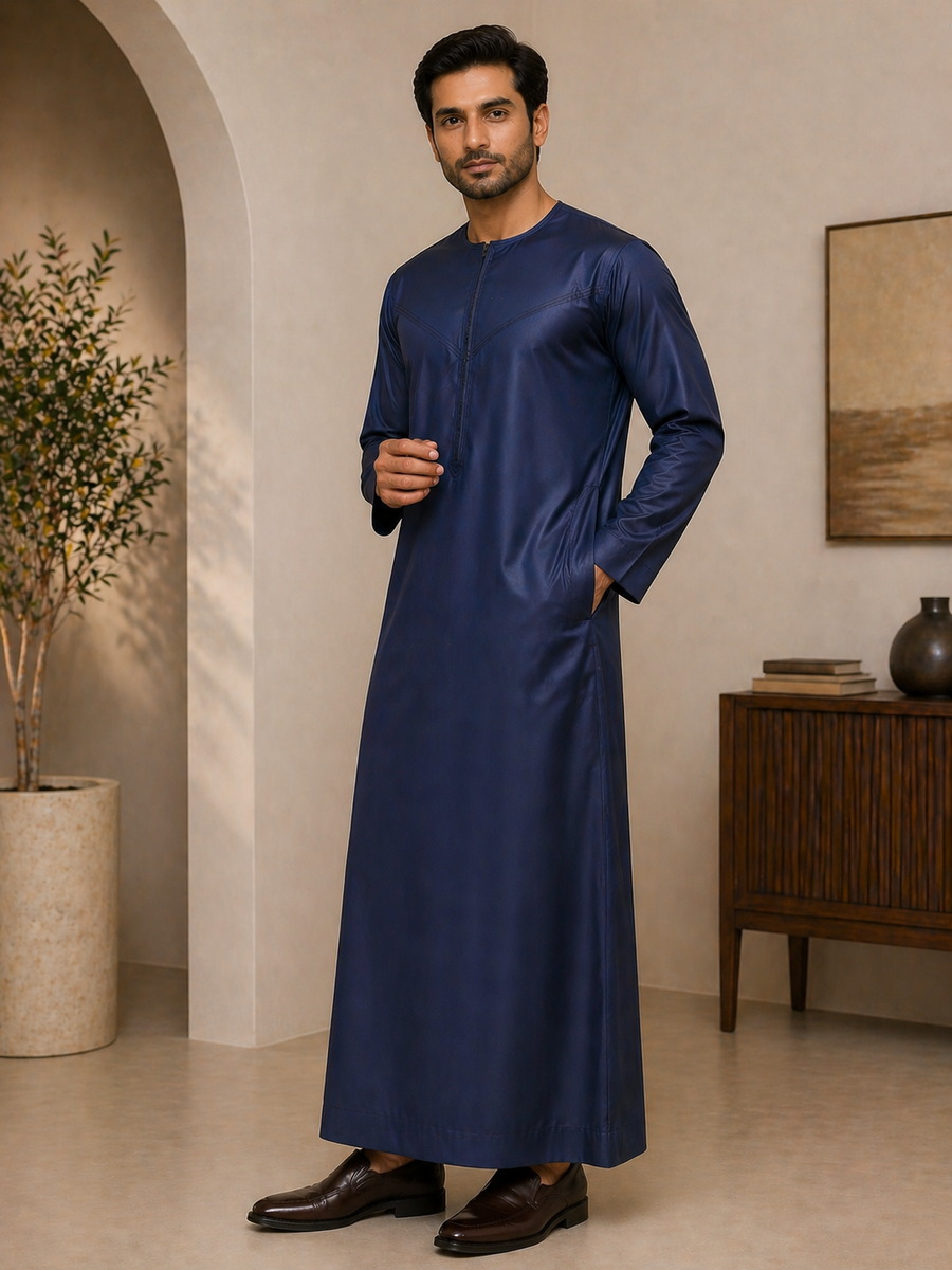 Men’s Blue Jubba Thobe UK | Islamic Clothing for Eid & Daily Wear