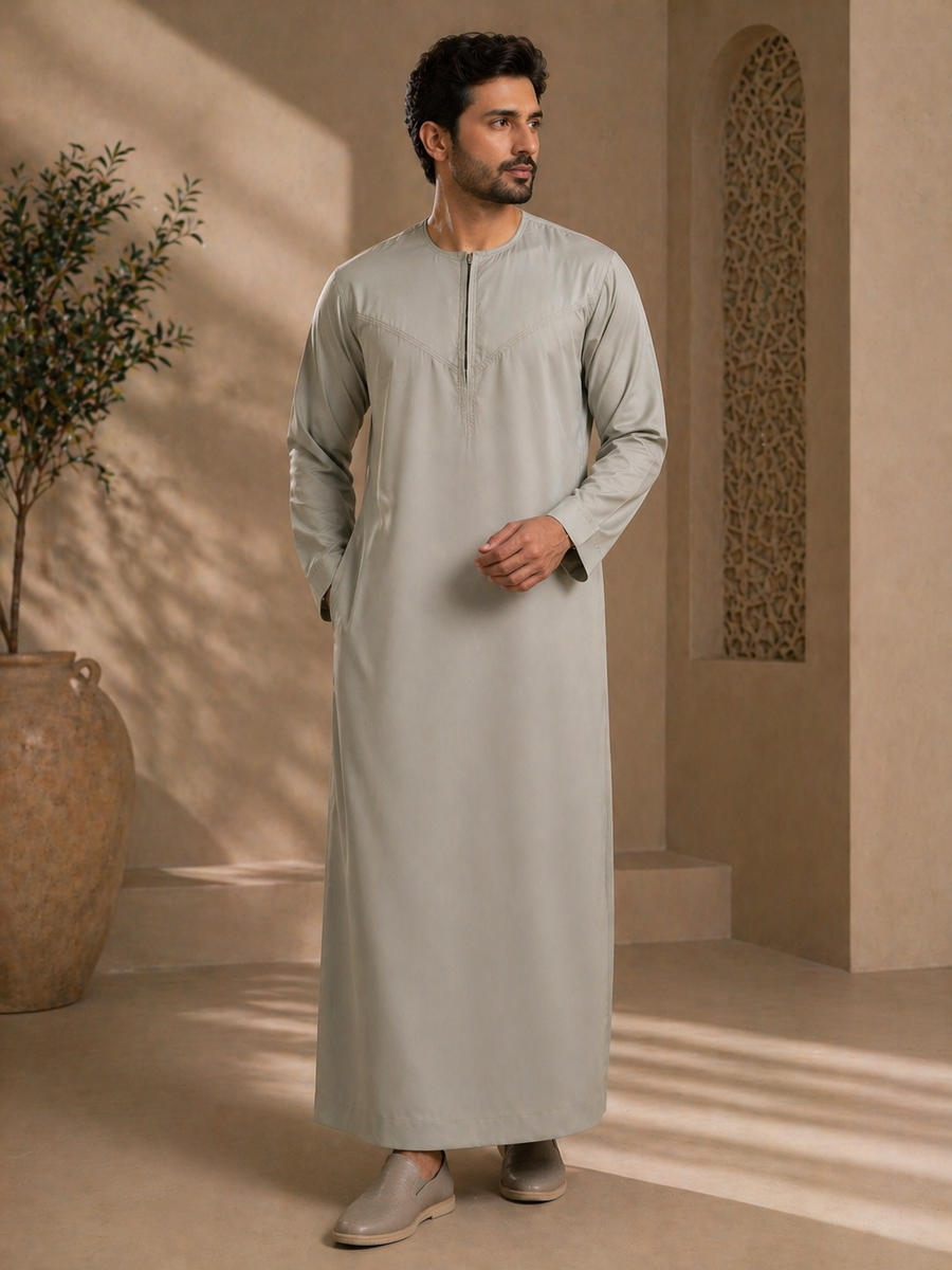 Men’s Khaki Jubba Thobe UK | Islamic Clothing for Eid & Daily Wear