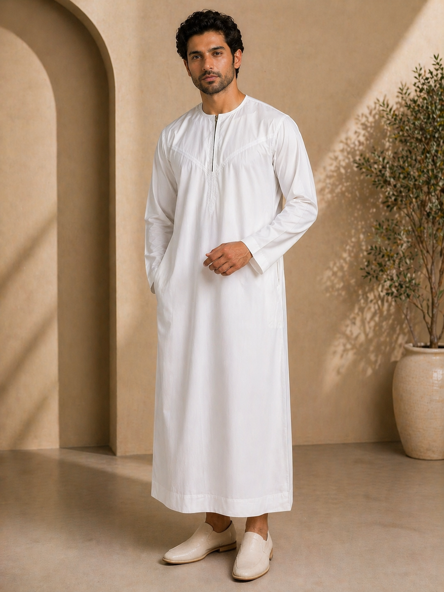 Men’s White Jubba Thobe UK | Islamic Clothing for Eid & Daily Wear