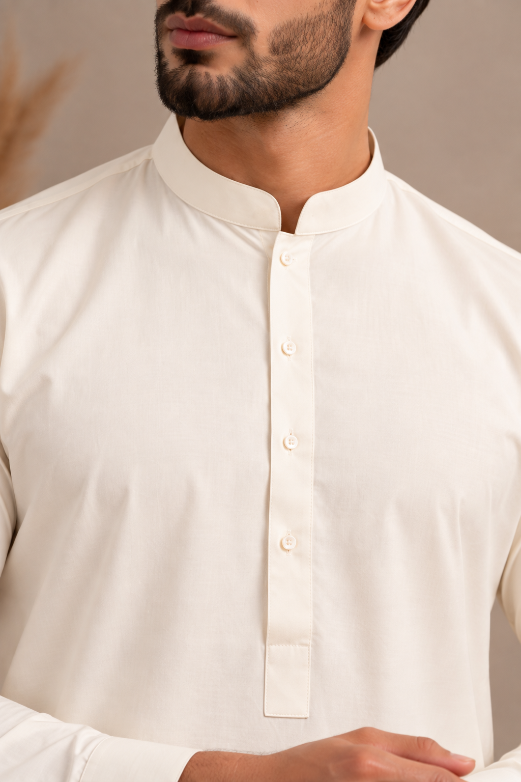 Men’s Off White Shalwar Kameez with Trouser Pants