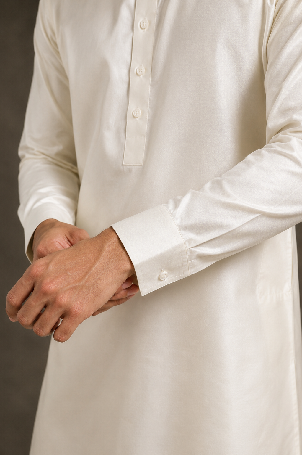 Men’s Off White Dupion Silk Kurta Pajama | Indian Traditional Outfit UK