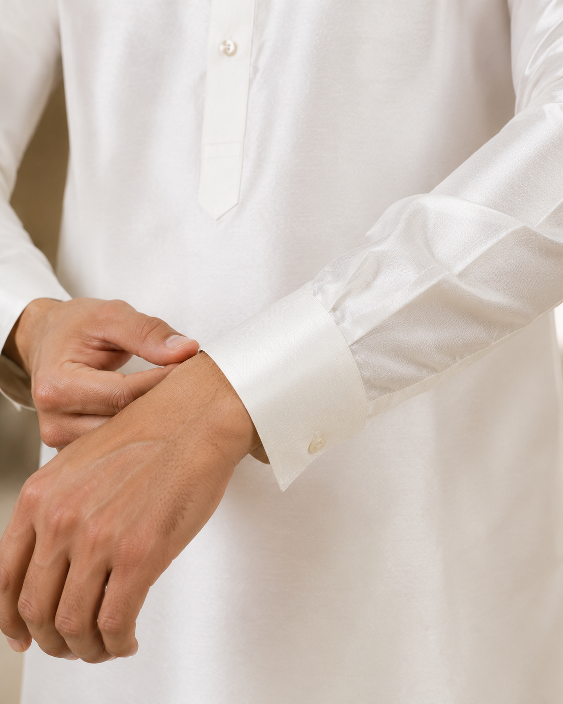 Mens pearl white indian kurta pajama