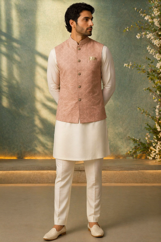 Mens Pink Indian Nehru Jacket
