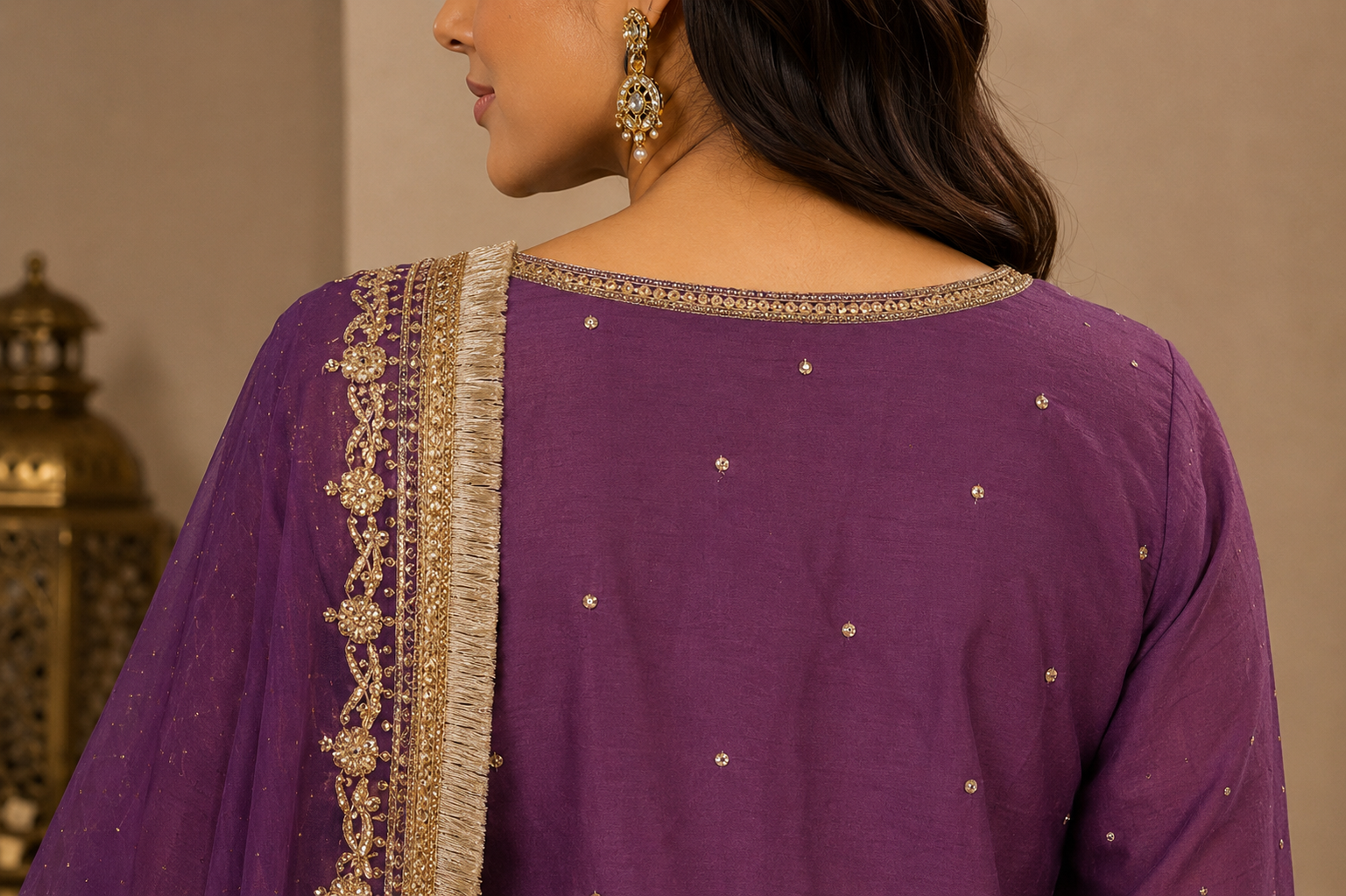 purple ladies indian party wear dress