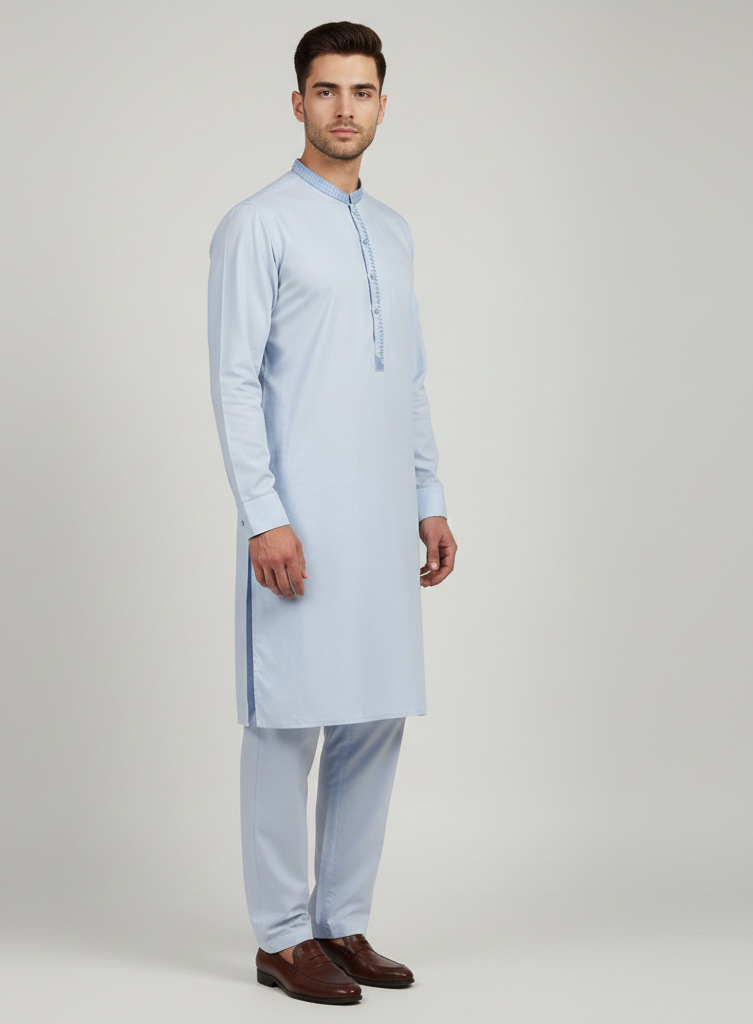 Mens Casual Embroidered Salwar Kameez