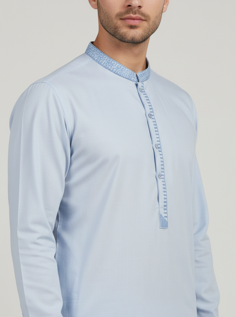 Mens Casual Embroidered Salwar Kameez