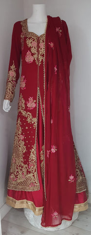 Red bridal tail dress