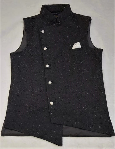 Men's Black & Silver Waistcoat