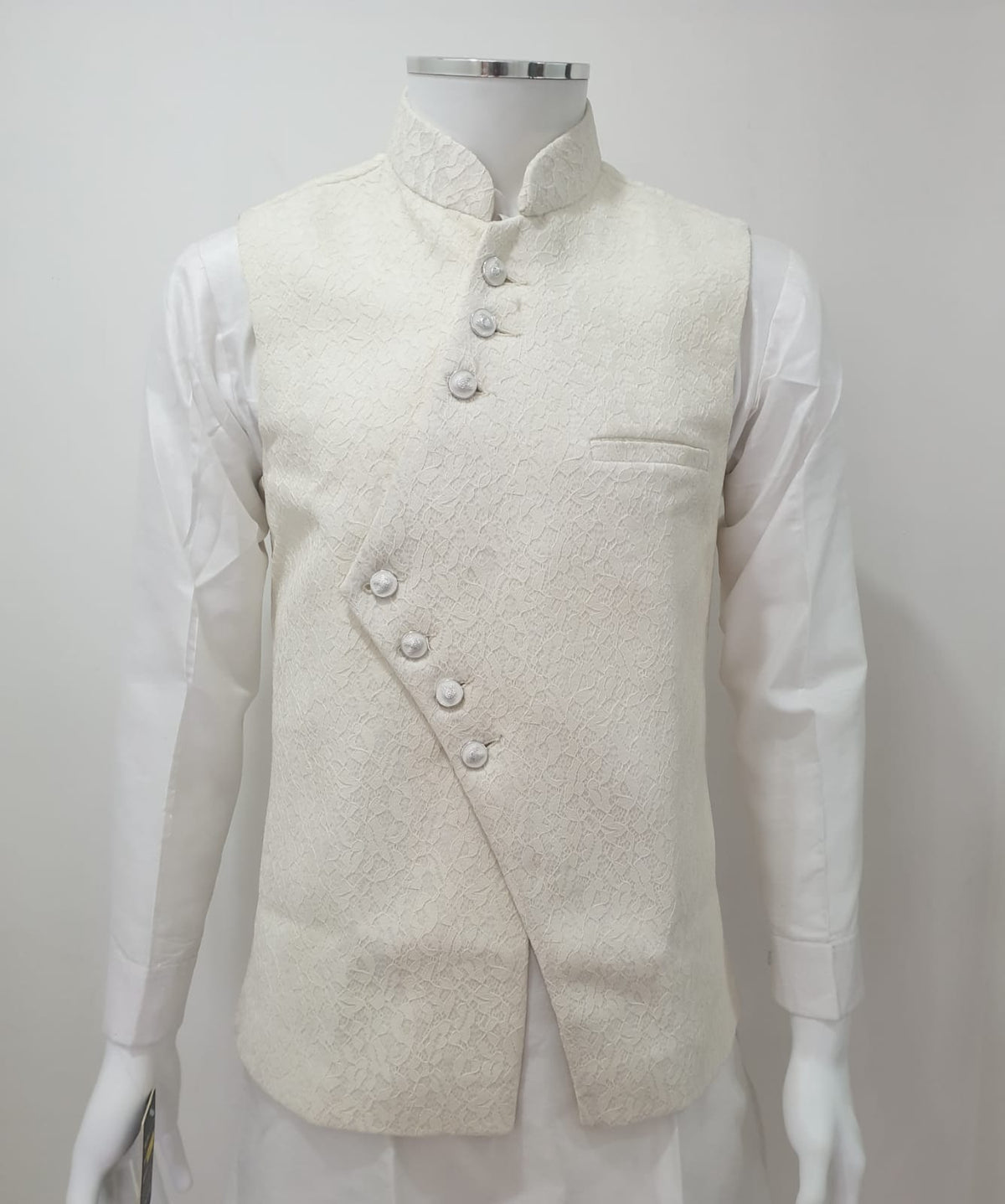 White Brocade Waistcoat
